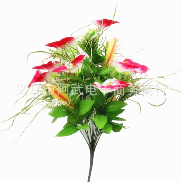 厂家直销仿真花定制菊花玫瑰花牡丹花太阳花马蹄莲向日葵芙蓉批发详情8