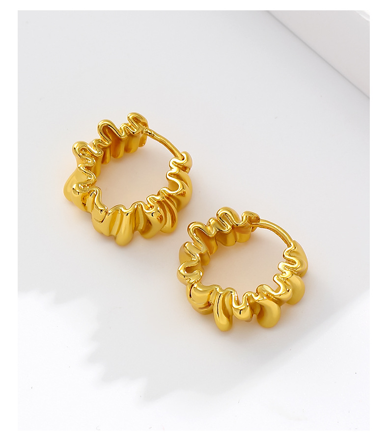 不规则褶皱耳环高级感简约百搭耳扣气质小众设计ins风耳饰耳钉女详情4