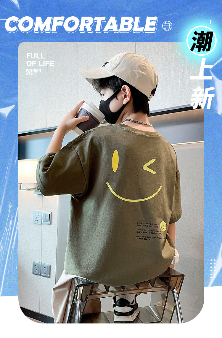 童装男童夏装套装2025新款中大童帅气男孩夏款时髦儿童夏季长裤潮详情1