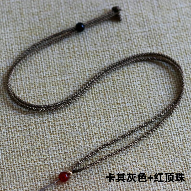 吊坠绳可调节细绳吊坠挂绳玉绳手工编织水晶挂件朱砂饰品挂绳批发详情7
