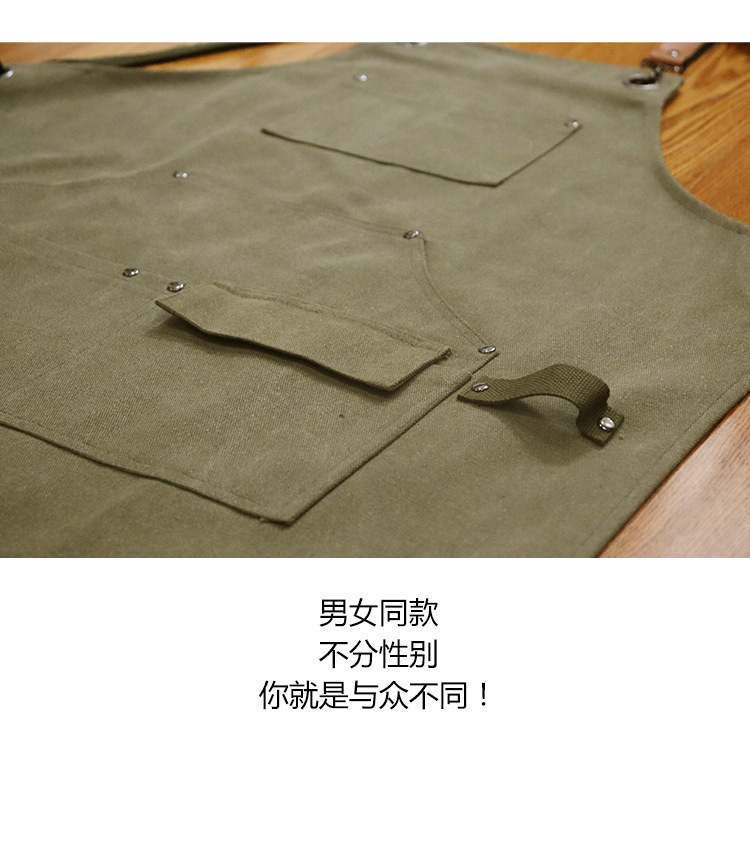 【持嘉】跨境加厚帆布多口袋工匠园艺工作服围裙烧烤汽修师机械师详情24