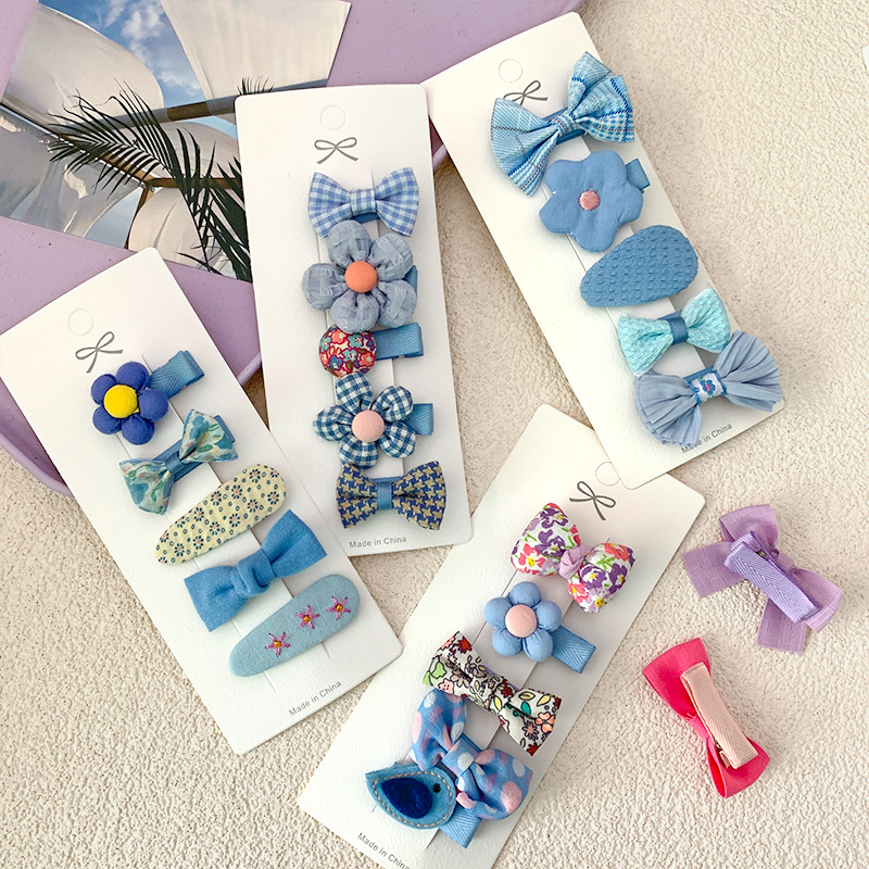 Korean version colorful baby hair clips, sweet and cute baby all-inclusive cartoon flower bow side bangs hair accessories pic 6