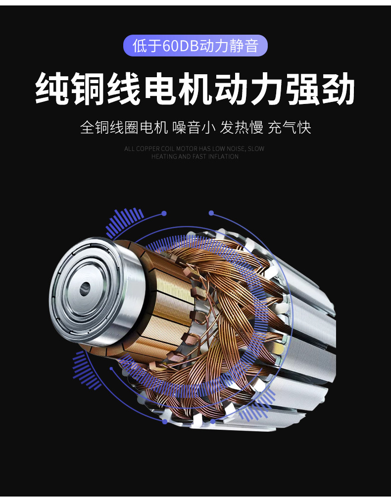 车载220V电动充气泵便携式高压轮胎打气机汽车用充气机便携充气泵详情5