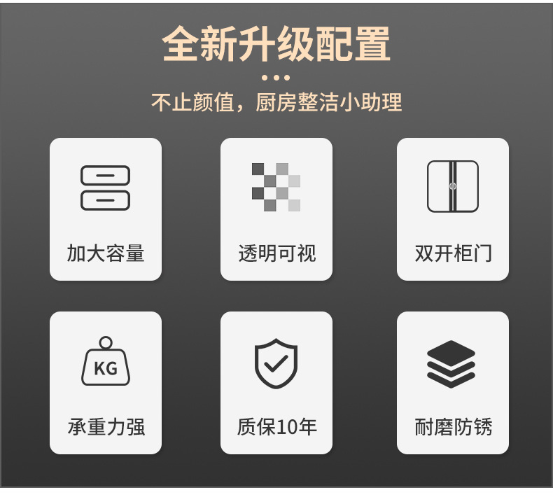 厨房碗碟置物架台面碗盘沥水架抽拉式多层收纳架家用防尘碗碟柜子详情2