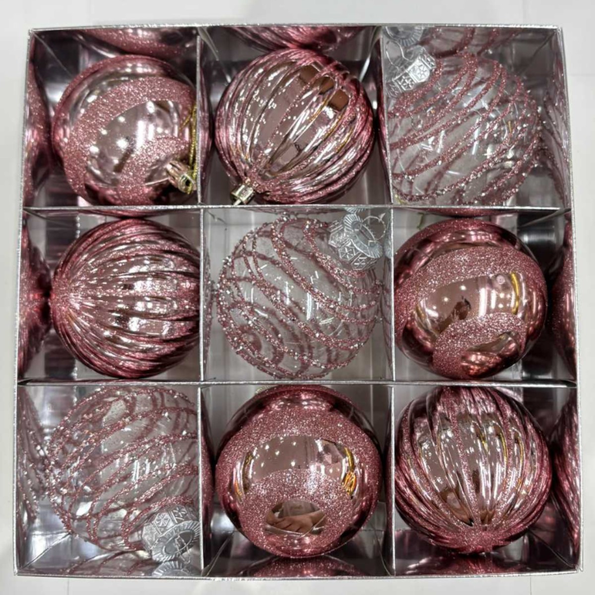 Cross border 8CM bola de navidad caja de regalo set decoraciones navideñas árbol de navidad bola de galvanoplastia de forma especial bola pintada colgante pic 3