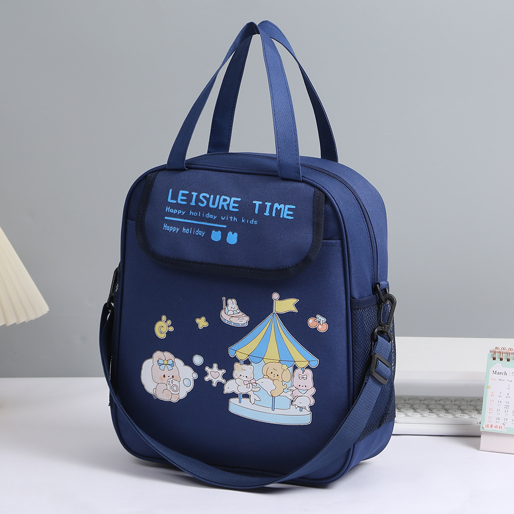 学生多功能书包 三用可斜跨可手提可背包卡通牛津布双层补习背包详情6