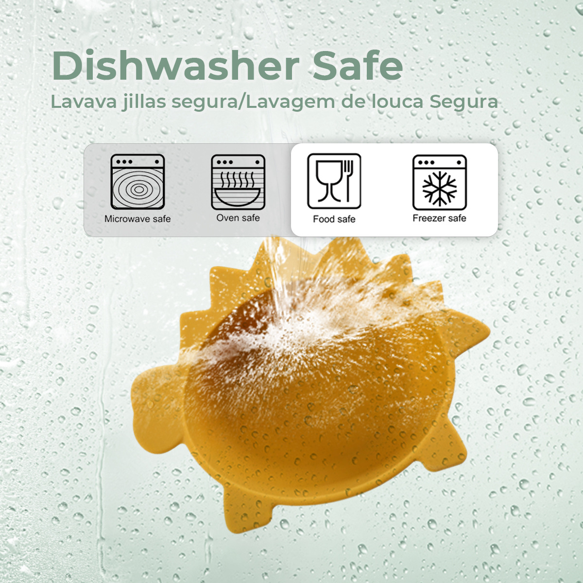 跨境热卖剑龙宝宝硅胶碗新国标幼儿学吃饭防洒防烫防摔硅胶辅食碗详情6