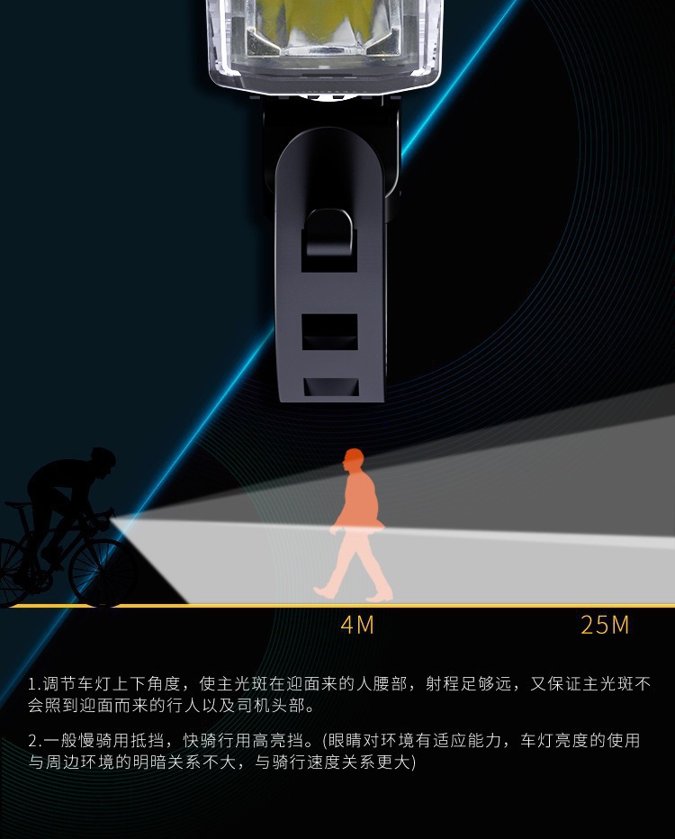 Bicycle light, bike light, cycling light, TYPE-C charging digital display, high-brightness road bike sensor night riding lighting pic 9