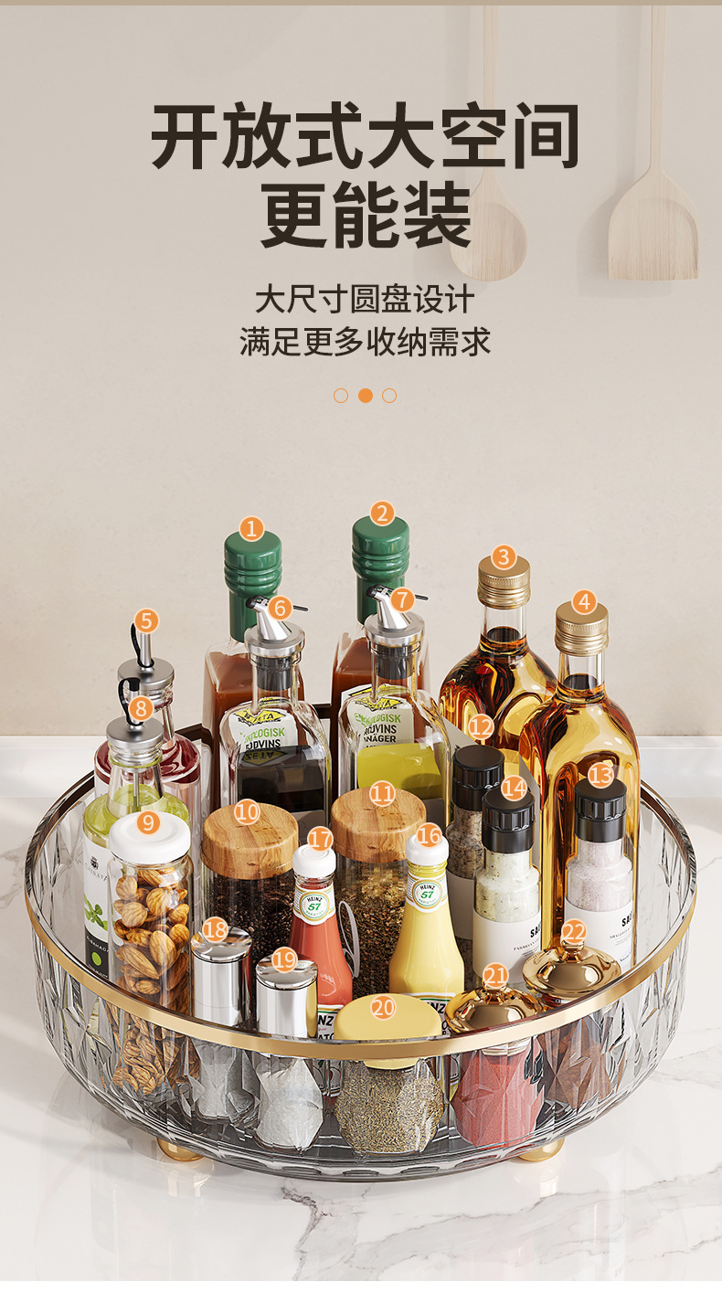 旋转调味盒家用厨房整理调料盒多功能调料瓶收纳盒厨房碗筷收纳盒详情6