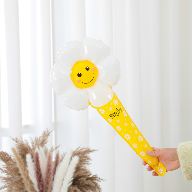 卡通儿童长棒雏菊花朵太阳花笑脸铝膜气球教室学校幼儿园布置详情5
