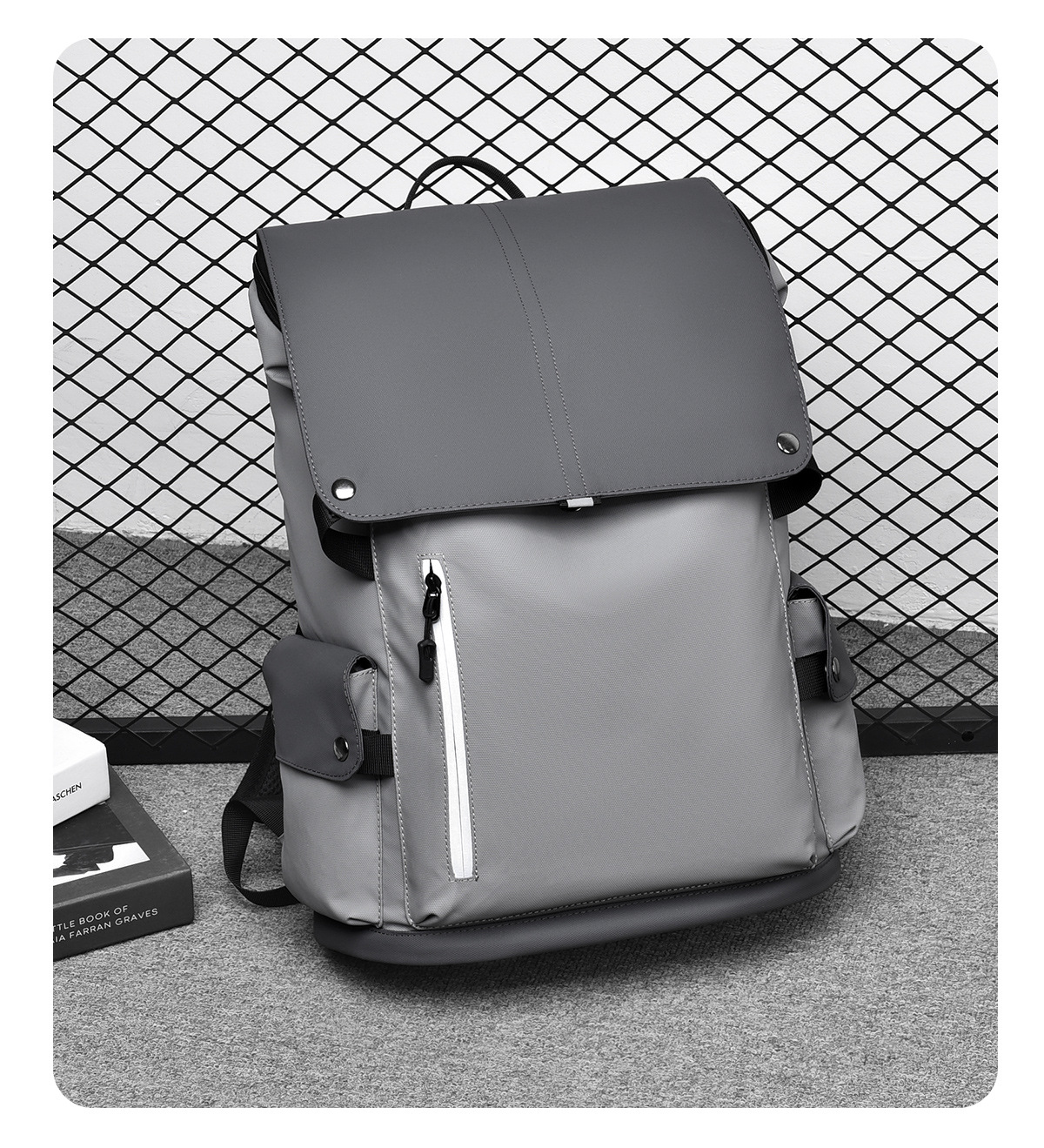 跨境新款轻便双肩背包男士商务休闲电脑包防水旅行包潮学生书包女详情19