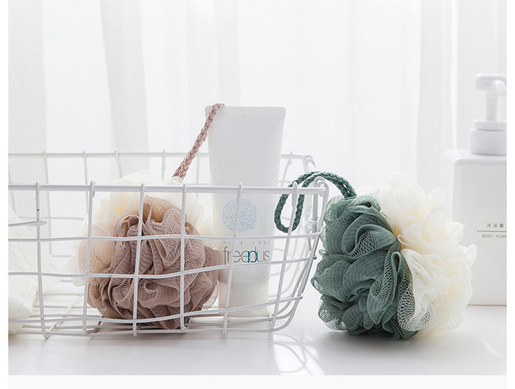 双色拼接成人泡澡球搓背丰富起泡不散超柔软搓澡去角质沐浴球花详情2