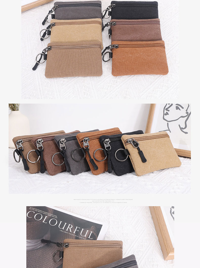 帆布小钱包零钱包便携小包挂绳挂扣女士钱包硬币钥匙卡包收纳包详情12