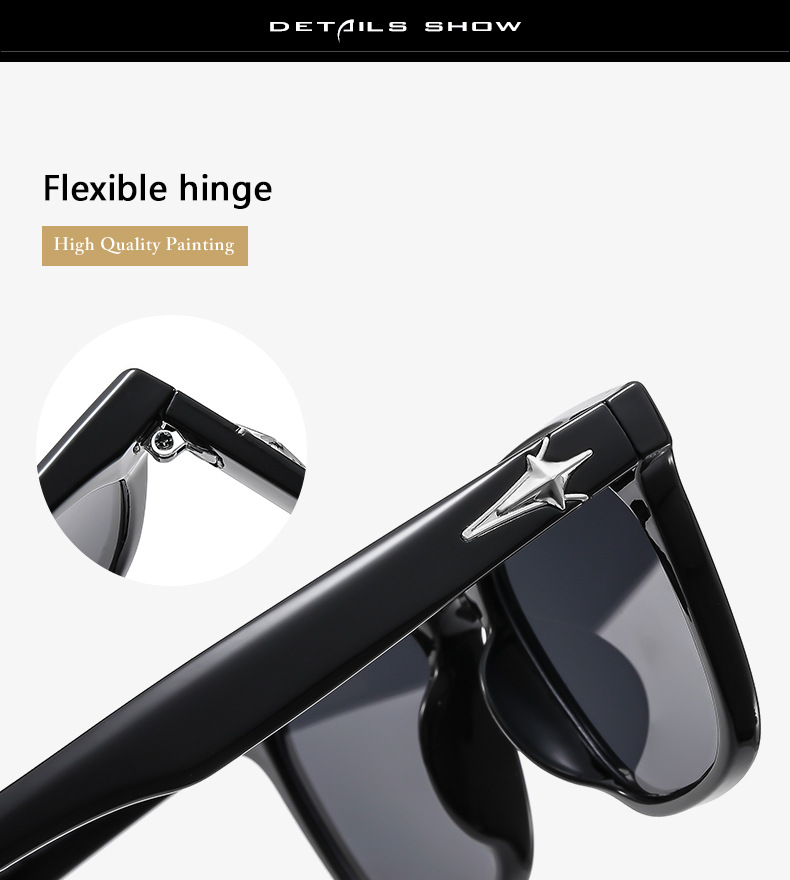 2025 new square-framed sunglasses, UV-blocking sunglasses, street style fashion and internet-famous glasses pic 6