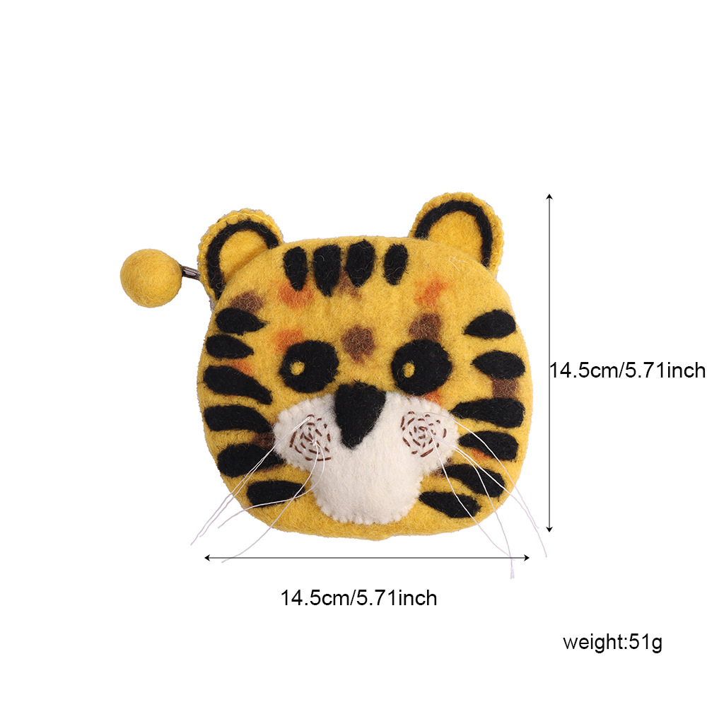 老虎羊毛毡零钱包 尼泊尔手工羊毛毡零钱包钥匙包卡包收纳包批发详情1