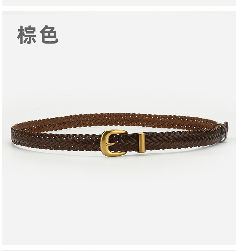新款手工编织皮带复古百搭连衣裙牛仔裤针扣休闲女士腰带工厂批发详情9