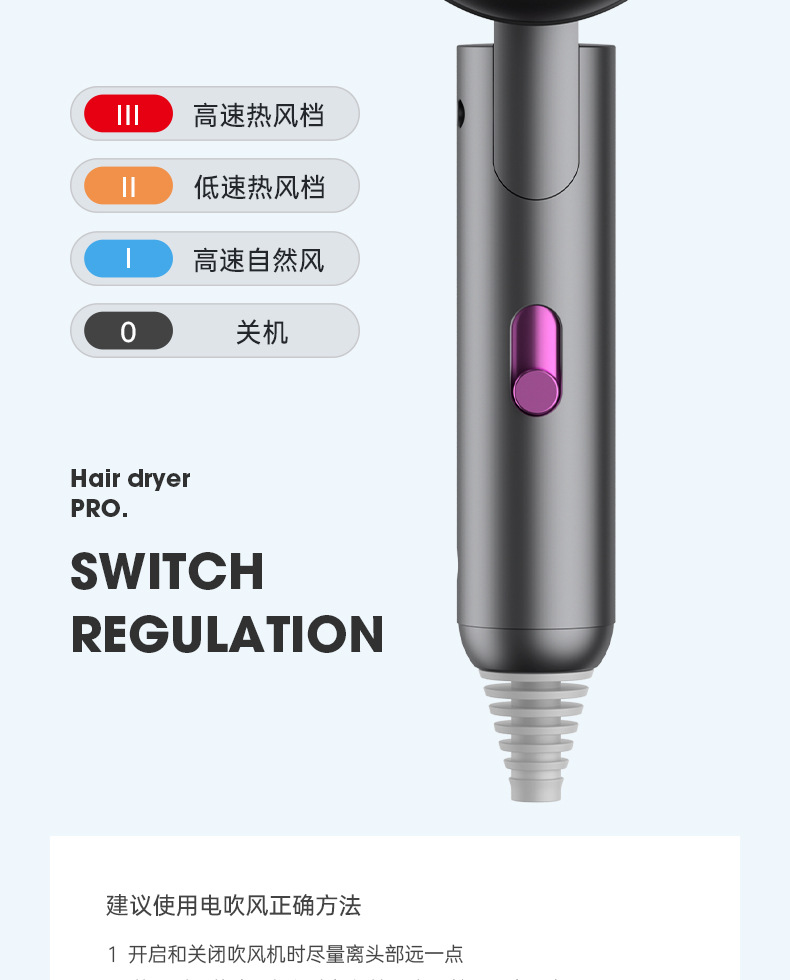 New folding household quick-drying electric hair dryer, portable hotel blue light T-shaped student dormitory hammer hair dryer pic 25