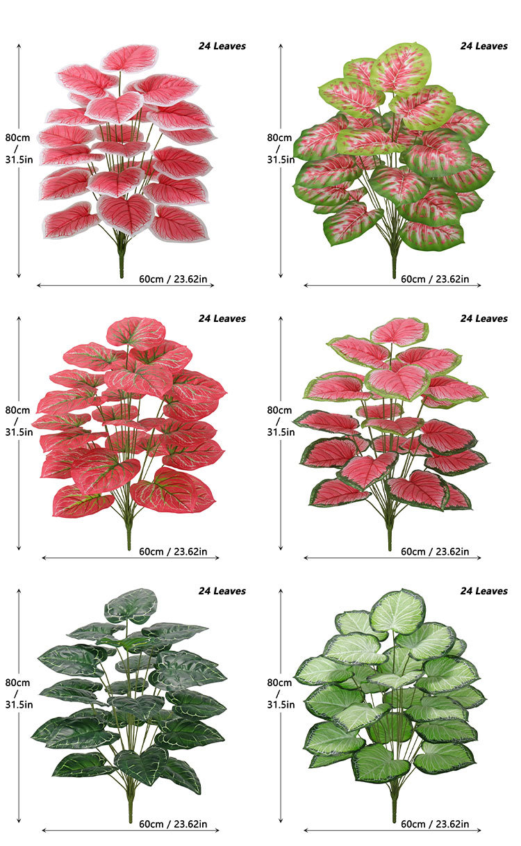 Artificial green plants, artificial flowers, wedding decorations, plastic red-leaf plants, Nordic-style indoor and outdoor floor-standing decorative items pic 1