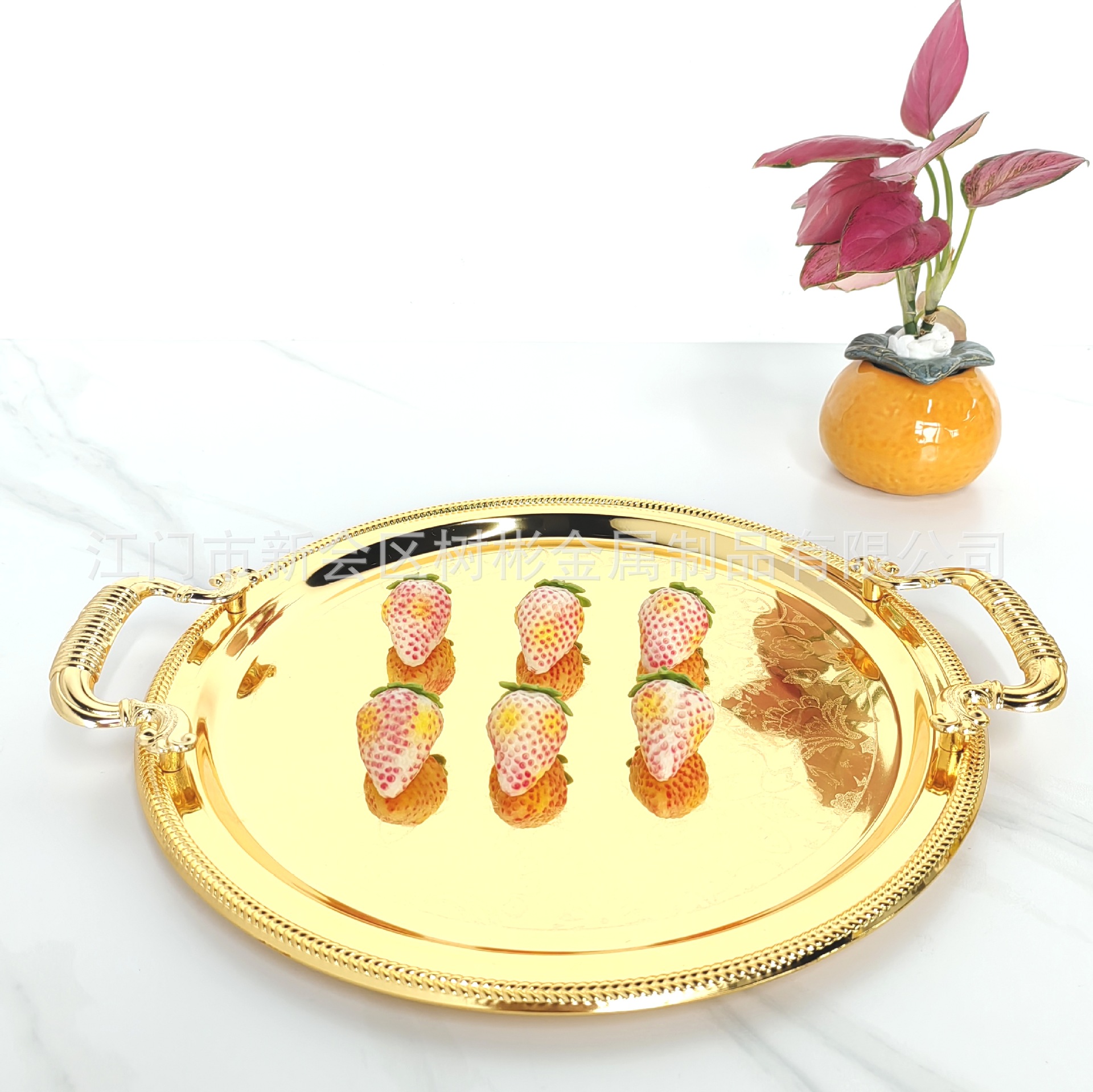 欧式镀金镀银蛋糕盘家居酒店高档点心盘圆形水果盘详情8