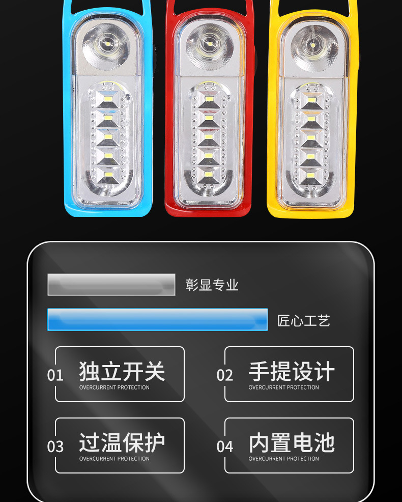 TY-A8新款户外露营帐篷灯便携式LED手提灯手电筒厂家现货批发详情5