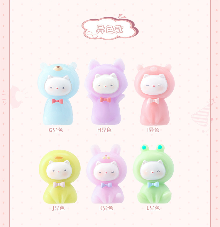 Creative and cute two-cartoon desktop ornaments for my cat, birthday gifts, blind boxes, figurines wholesale, healing and adorable beads pic 6