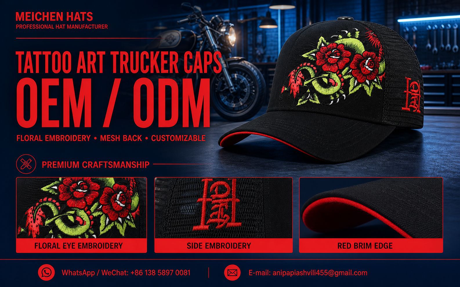 Customized baseball caps, LOGO embroidery, factory bulk production, hat printing, cross-border foreign trade export of baseball caps pic 12