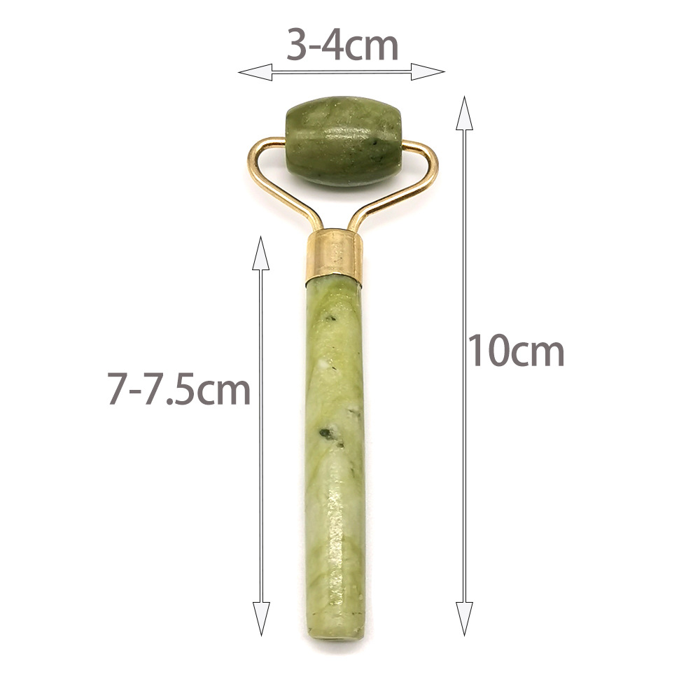 天然玉石美容器单小头绿凤玉滚轮面部脸部按摩美工具岫岩玉厂家详情3