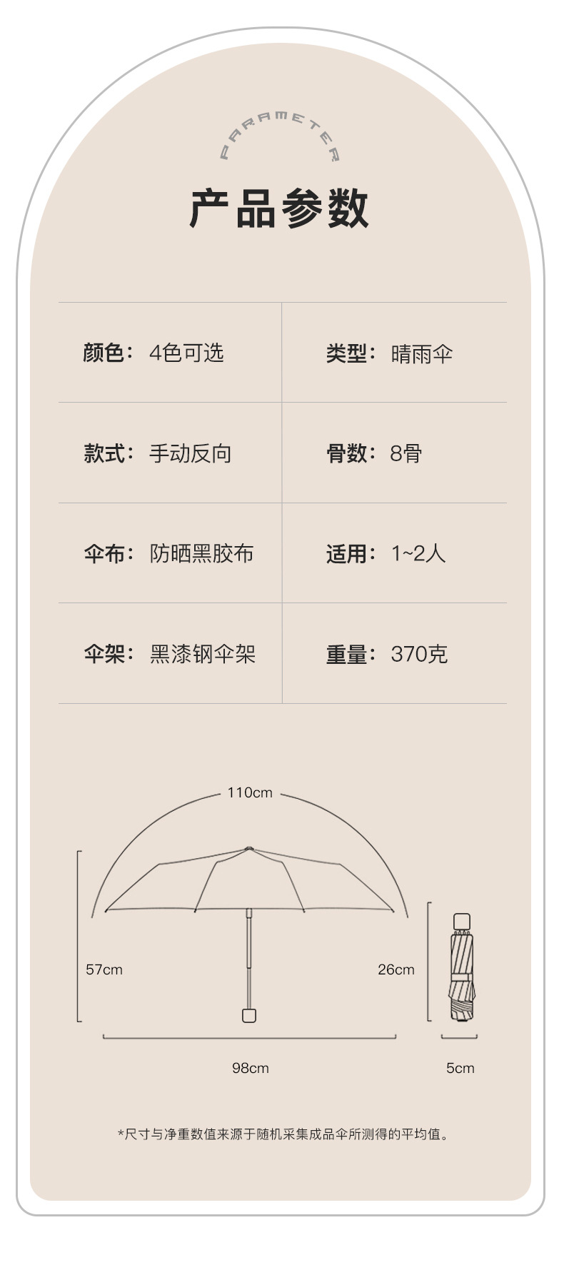 8骨三折手开花伞黑胶双层太阳伞创意防晒遮阳伞礼品晴雨伞批发详情20