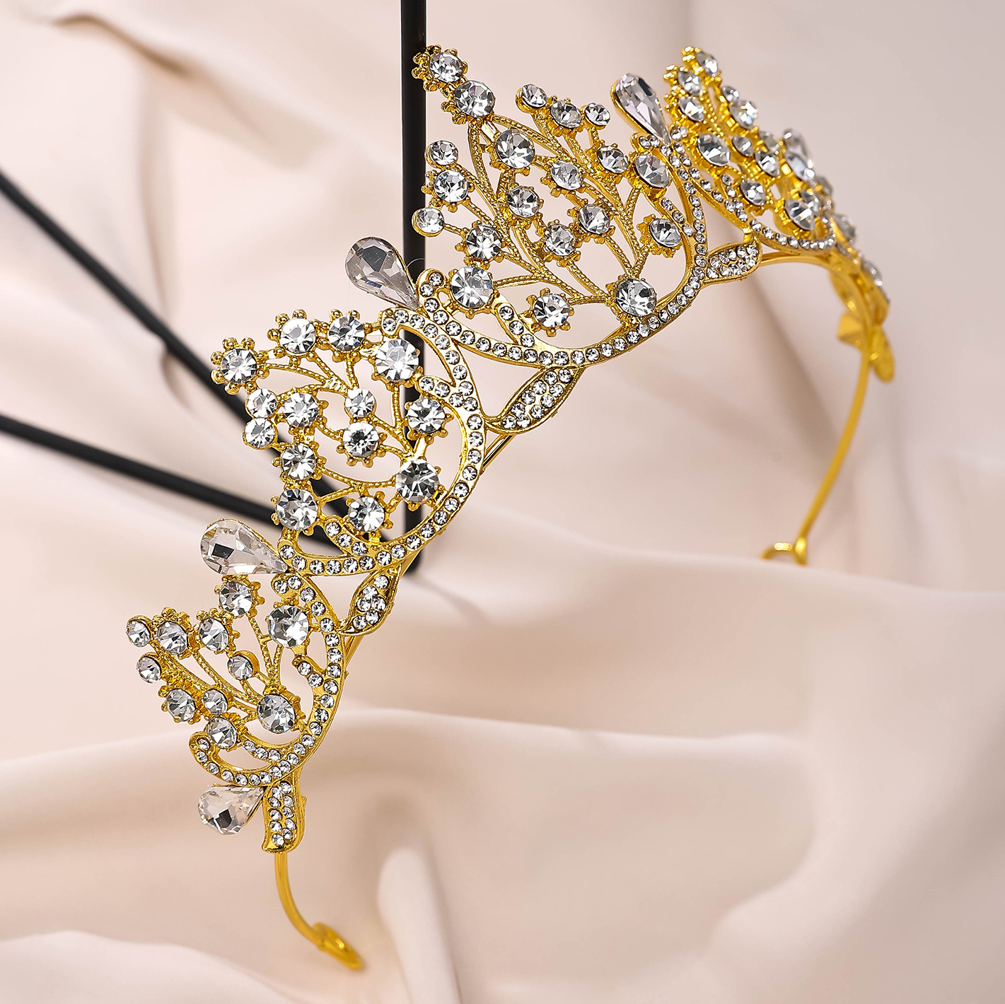 皇冠婚礼发箍新 娘头饰水钻头箍饰品 锌合金凤冠婚庆走秀新娘皇冠详情9