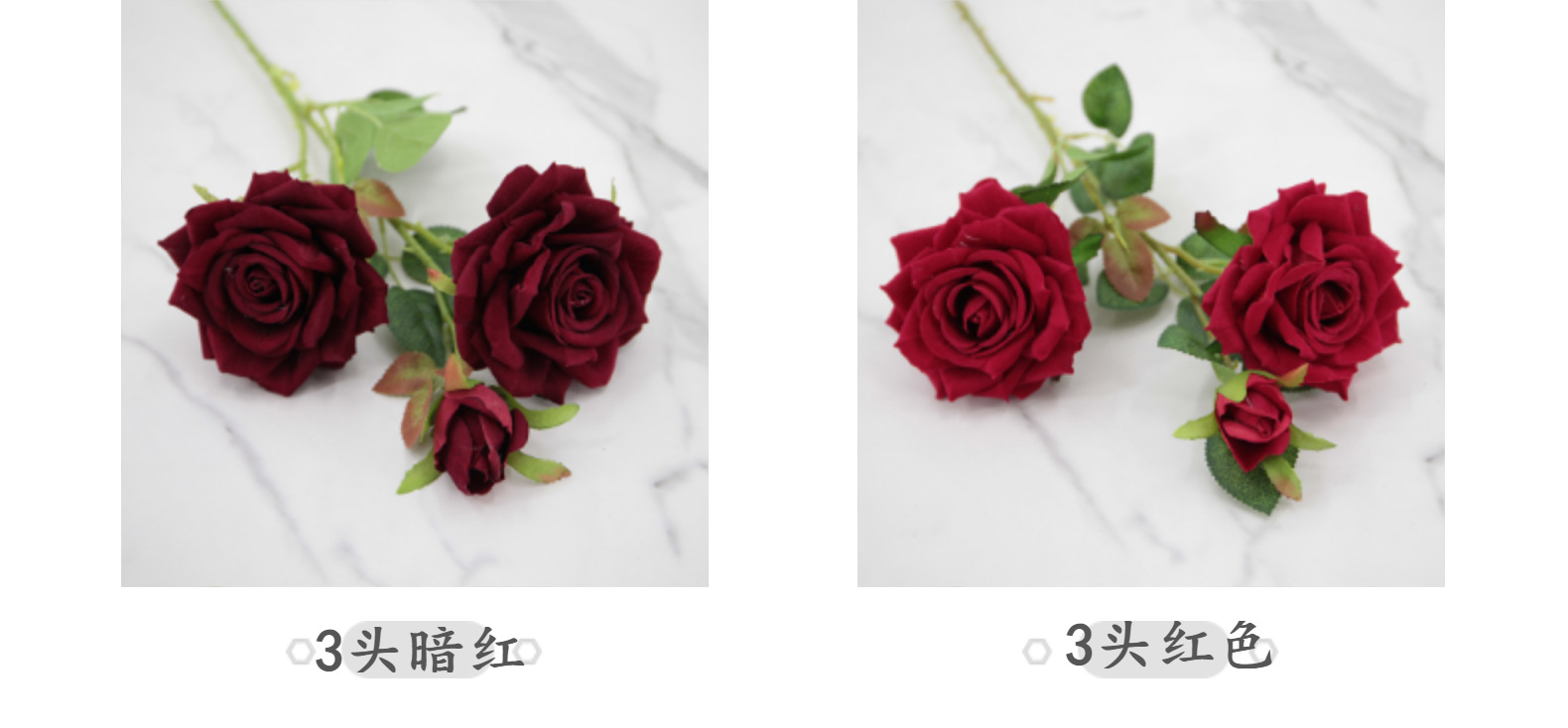 仿真多头绒布红色玫瑰花拍摄道具假花家居装饰布置仿真花摆件批发详情20