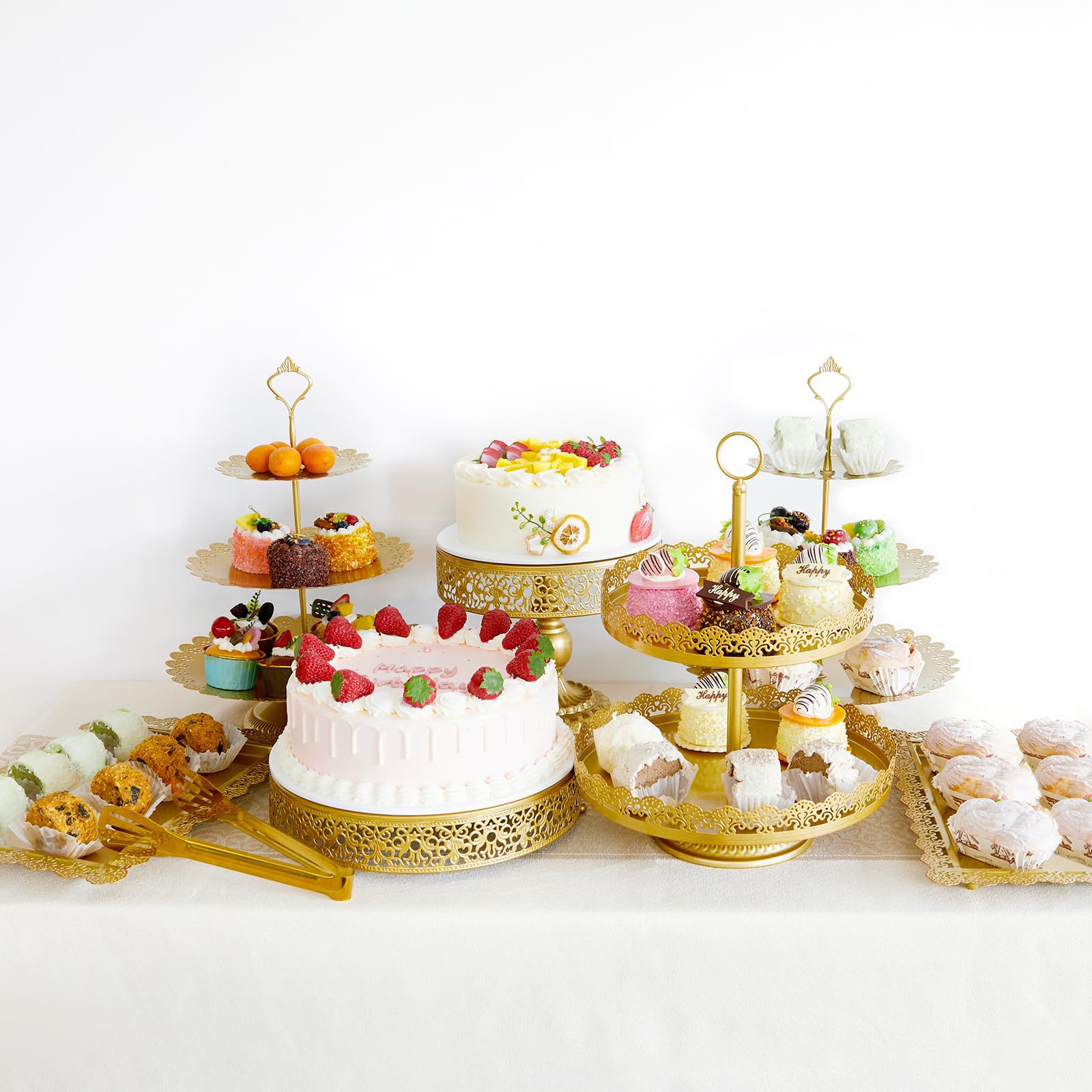 欧式创意金色镂空蛋糕架婚庆道具甜品台摆件甜品店点心蛋糕架组合详情6