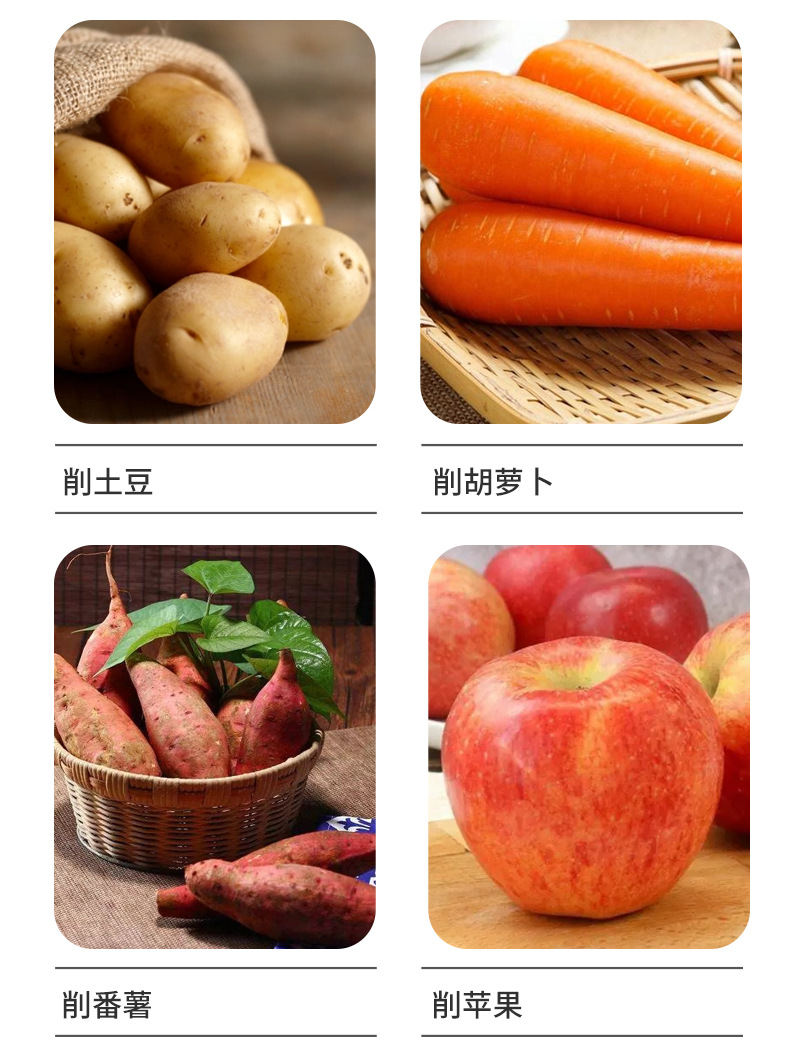 新品热卖厨房小工具双头304不锈钢欧美简约风二合一瓜果削皮刀刨详情2