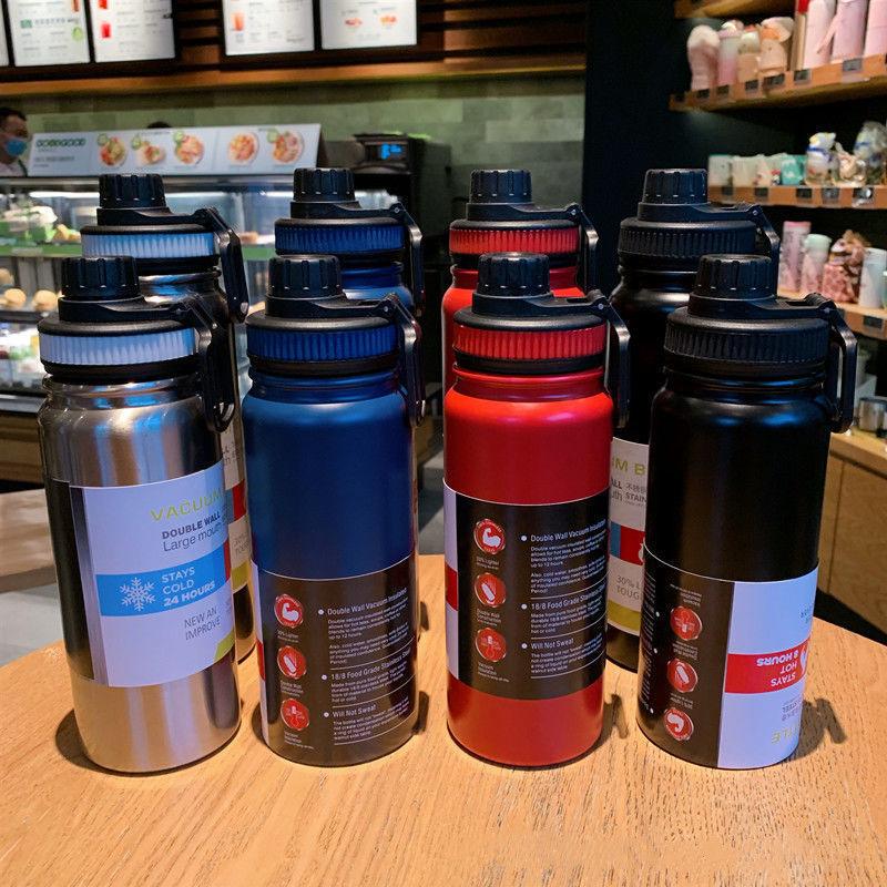 Cross-border 304 stainless steel insulated cup, outdoor portable mountain climbing sports water bottle, direct drinking, simple hand-held space pot pic 5