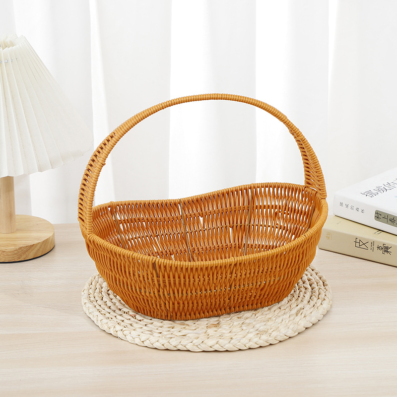 New imitation rattan woven hand-held flower baskets, souvenir flower baskets, flowerpot flower baskets, and garden flower baskets are available for wholesale from the manufacturer pic 7