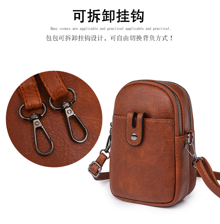 软皮女包2025新款软皮手机包时尚简约高级感单肩斜挎迷你小包包女详情8