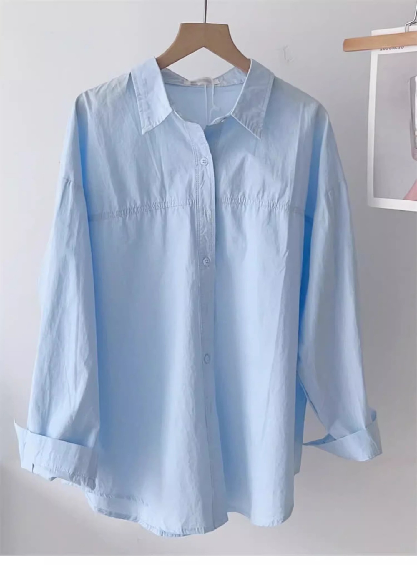 The 2025 new dopamine cream-colored pure cotton shirt is suitable for women to wear as a loose shirt coat in summer for sun protection pic 17