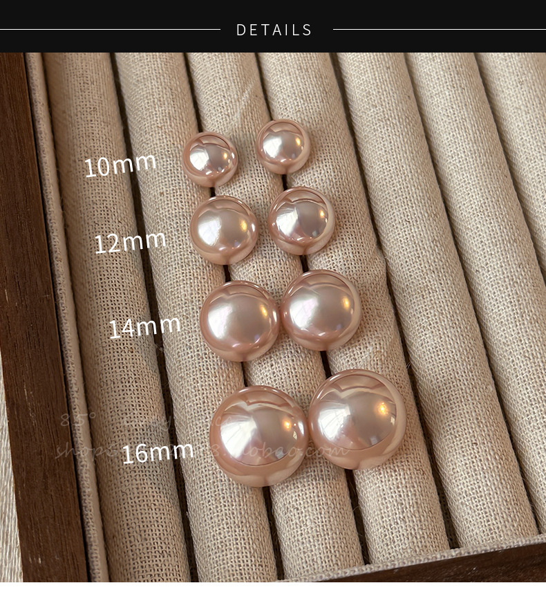 Shi Family Cherry Blossom Pink steamed bun Pearl Earrings for women, pure silver, high-end and simple earrings, mid-to-high-end wholesale accessories in Yiwu pic 3