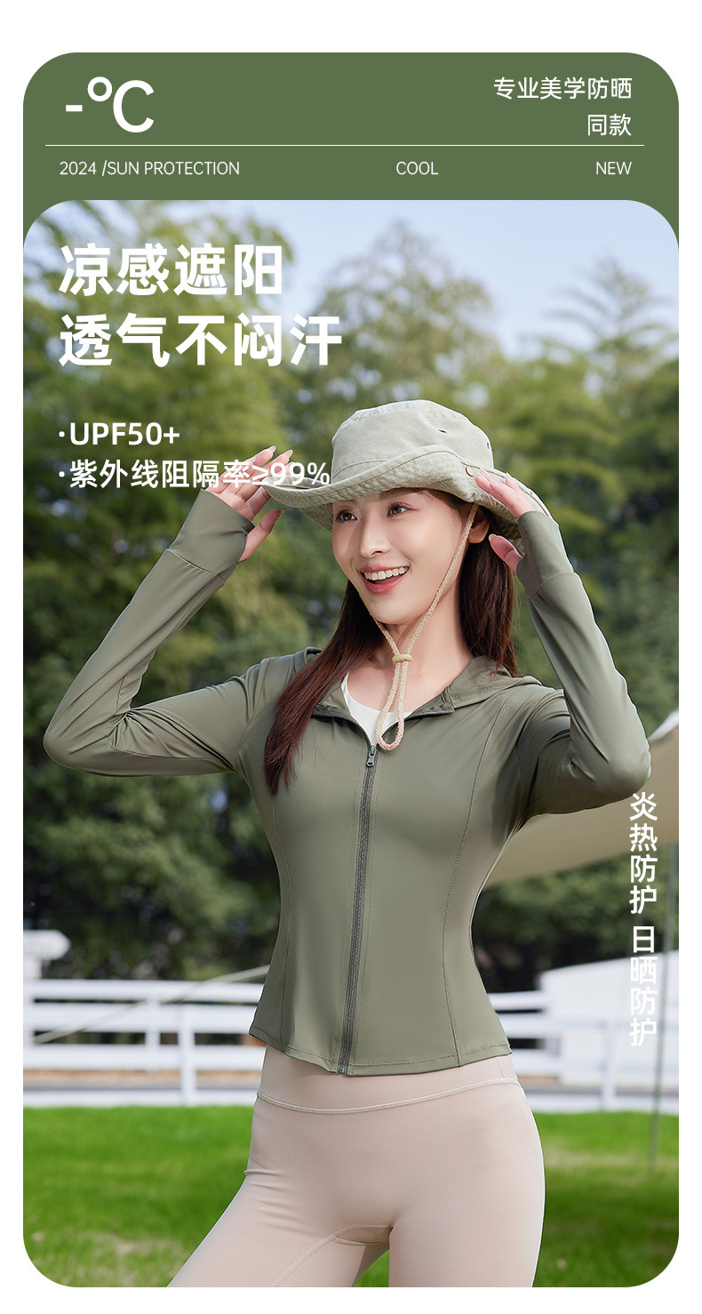 UPF50+瑜伽修身防晒衣服女外套防紫外线夏季冰丝透气2025新款薄详情1
