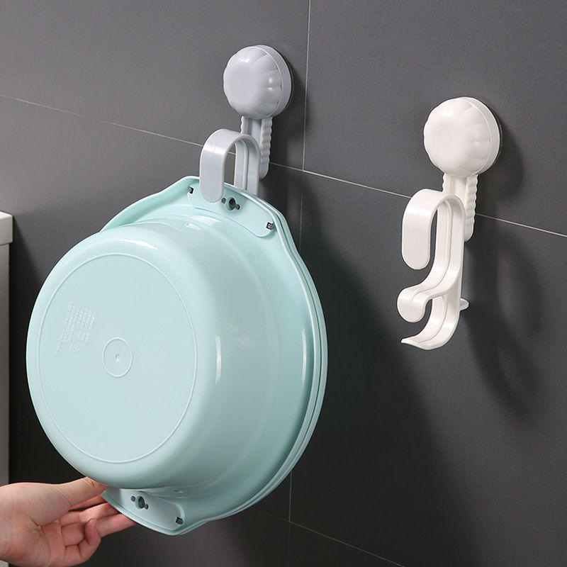 跨境家用免打孔壁挂脸盆架卫生间浴室洗澡盆子免打孔壁挂拖把夹详情1