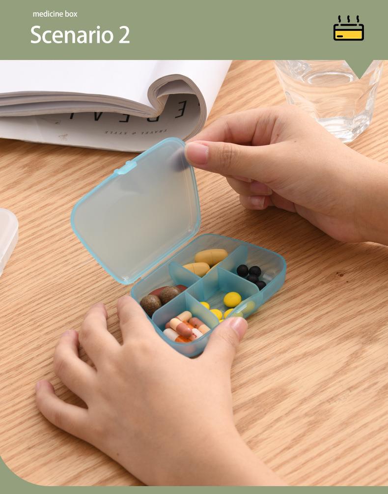 The new 5-compartment small medicine box, pill box, portable tablet packaging and storage box, shaker cup accessory can be printed with logo pic 14