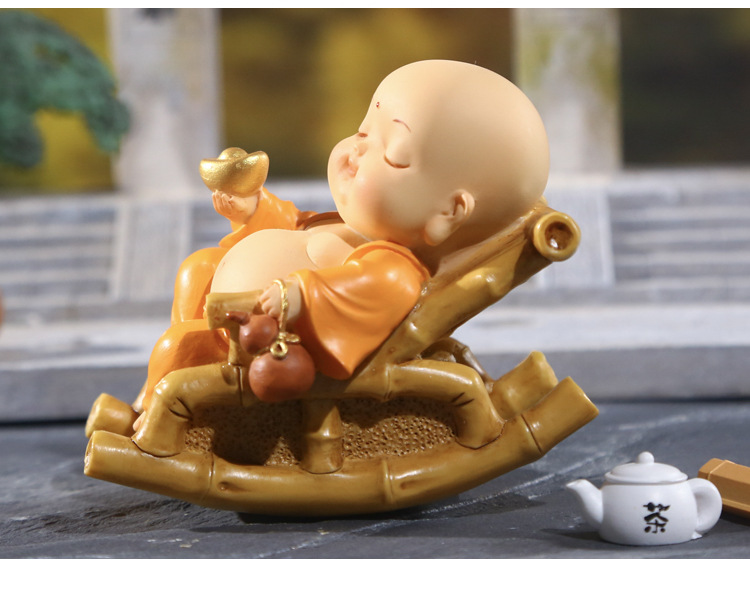 New small Maitreya lounge chair, Chinese-style tea room table decoration, accessories, gifts, and decorative items pic 15