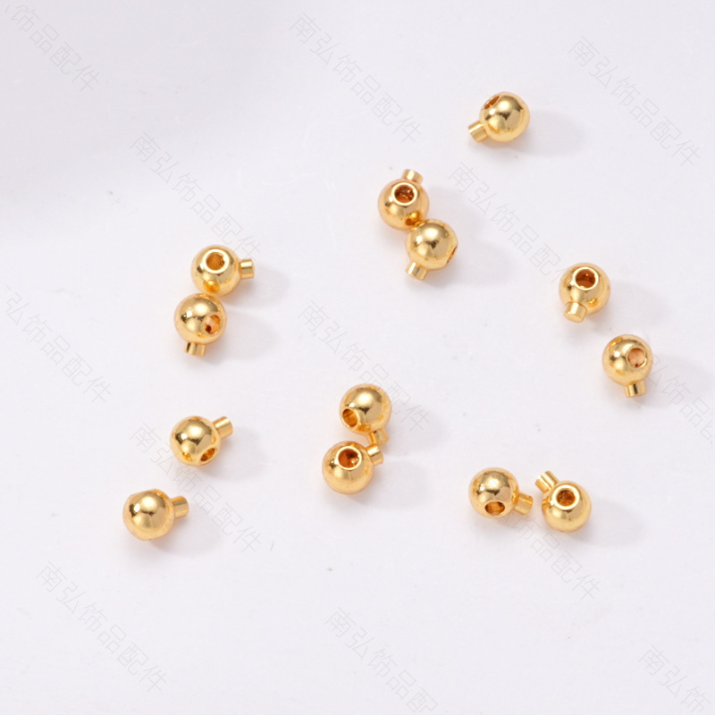 Copper-plated 18K copper beads, pressure cooker press-type positioning beads, end clamp, spacer beads, diy decorative accessories, small gold balls pic 4