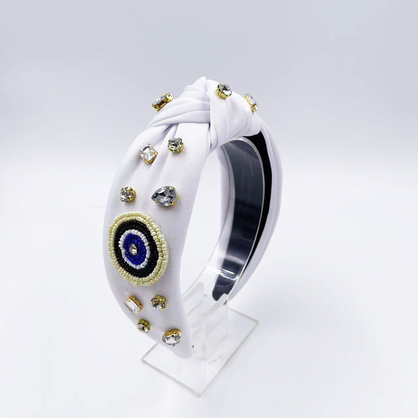 Exclusive Qiwei Accessories, Exclusive Qiwei Accessories, Exclusive Qiwei Accessories, new European and American Halloween diamond-encrusted and target-encrusted accessories, knotted white headbands, hair bands, female, punk style pic 9
