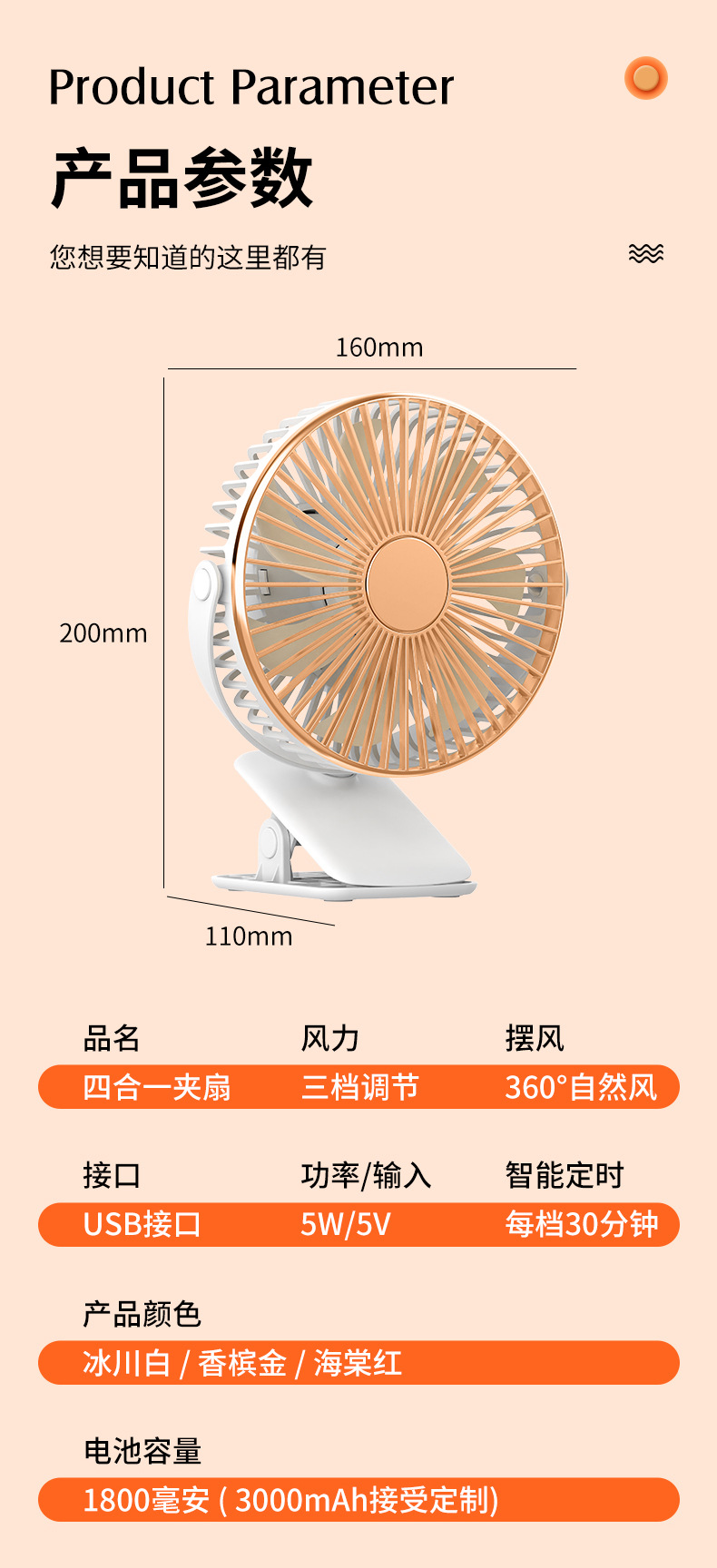 2023 New USB Aroma diffuser with Timed clip fan for student dormitories, portable office fan for student dormitories pic 18