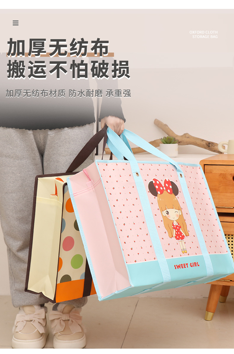 源头工厂无纺布袋手提购物袋衣物杂物收纳袋学生旅游外出收纳袋节日礼品袋100%可再生材料环保袋详情8