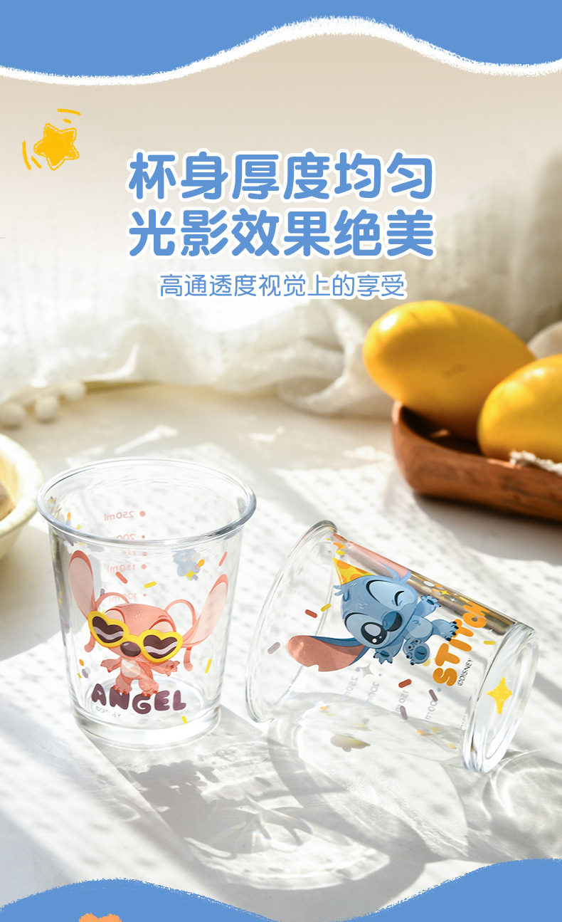 Creative cartoon Teddy glass cup, glass slanted and inverted mouth cup, cute gift drinking cup, pattern Angel cup pic 3