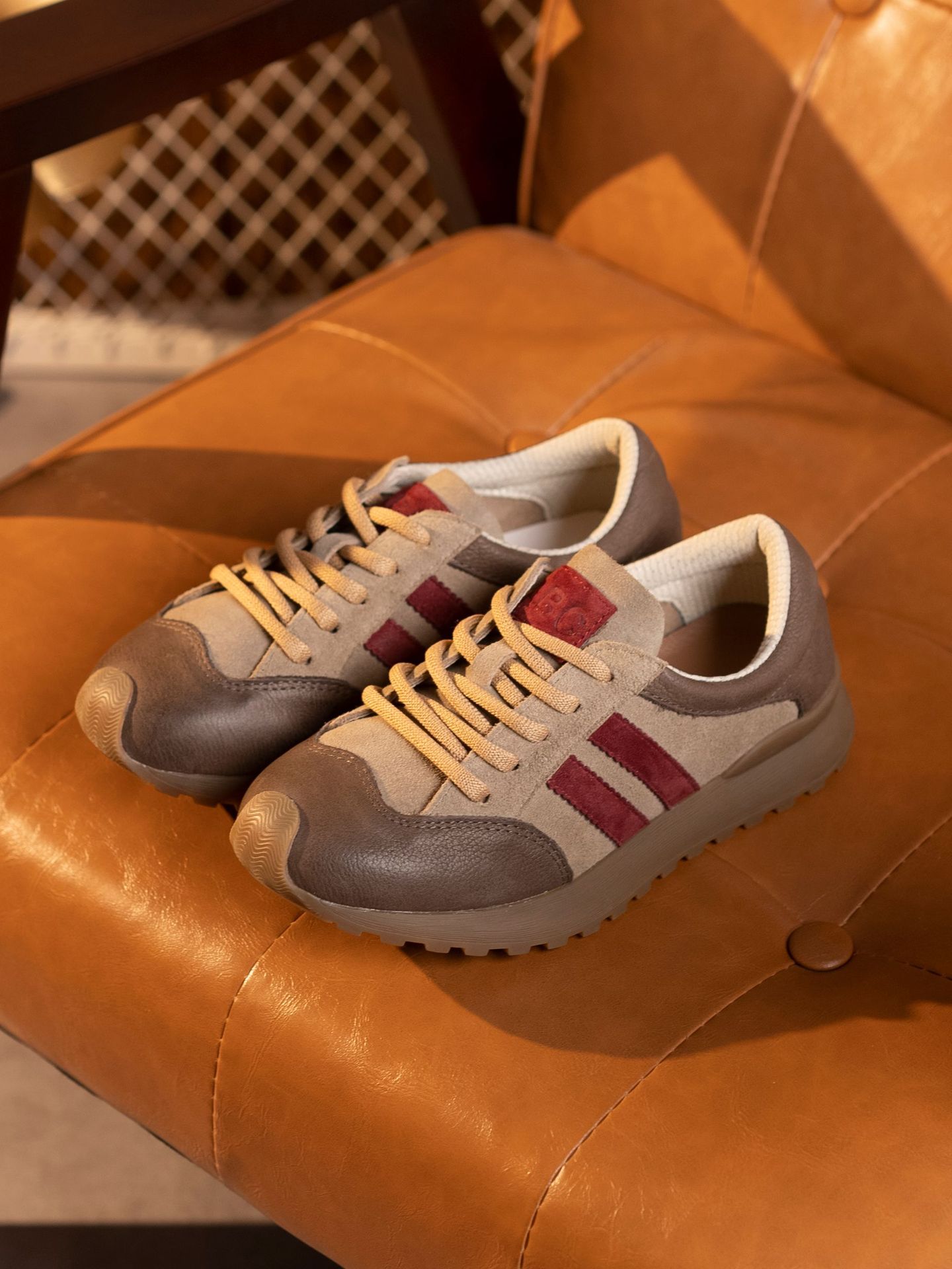 旅途 复古阿甘鞋透气休闲女鞋系带运动皮鞋潮流百搭德训鞋子批发详情12