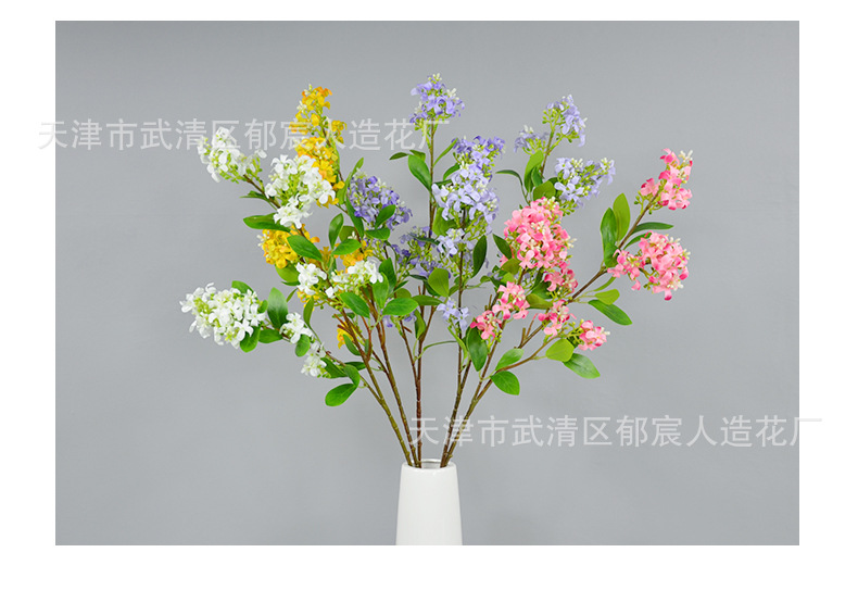 Thousand-mile Fragrance single branch artificial lilac osmanthus green plant, home decoration window display cabinet ornament, ins style artificial plant pic 12