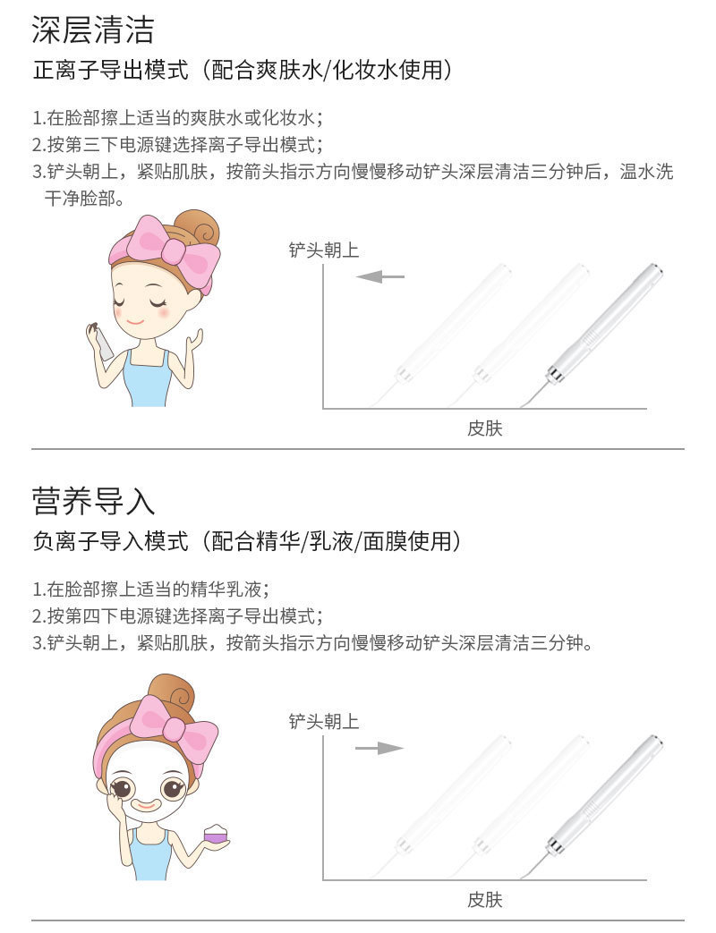 Cross-border skin peeling machine, pore cleaner, beauty device, ultrasonic skin peeling, blackhead and acne removal beauty device, export device pic 13