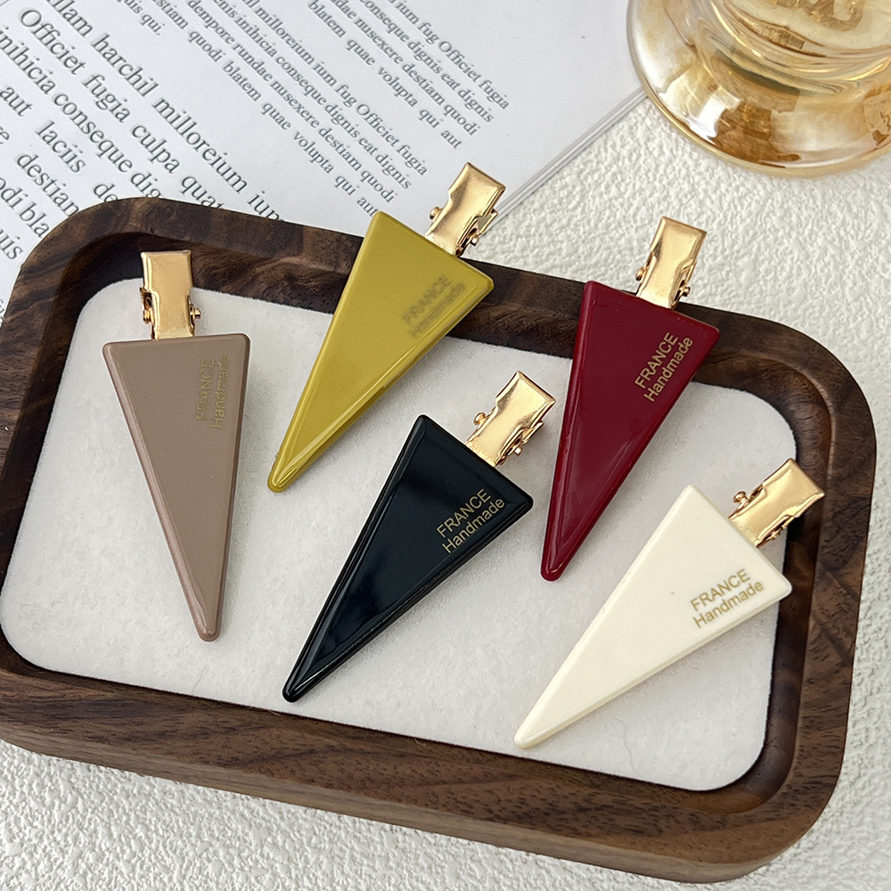 日系韩版醋酸三角鸭嘴夹高级感侧边无痕碎发夹百搭刘海边夹现货详情3